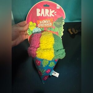 Bark Box Hawaiian Ice snow cone Dog Toy Rip & Reveal NEW Rasta cone